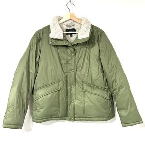 J. Crew Sherpa-Lined‎ Puffer Jacket With Primaloft Green XL